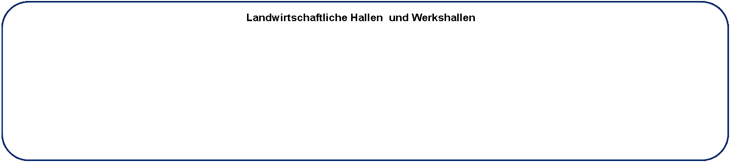 Rechteck: abgerundete Ecken: Landwirtschaftliche Hallen  und Werkshallen